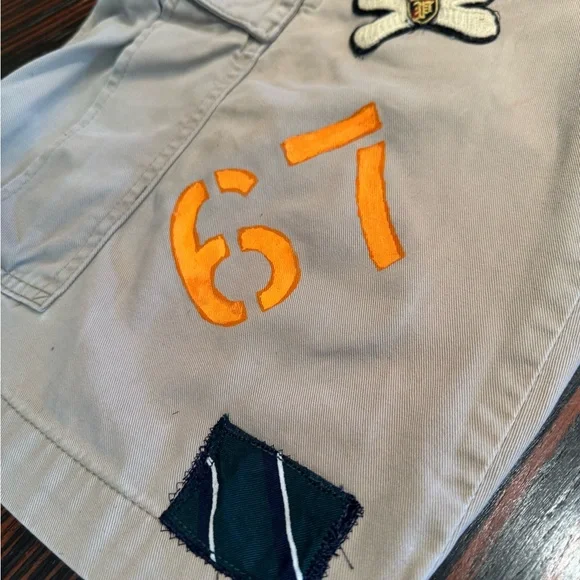 Ralph Lauren cargo firefighter tan canvas shorts P-Wing patches Men 30 waist - Picture 10 of 16